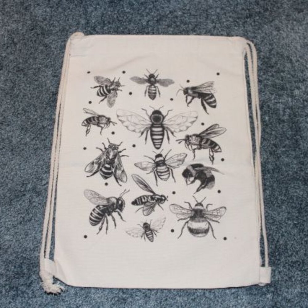 Bee Drawstring Backpack for Women/Teens/Girls by Mositu - New W/O Tags